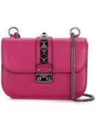 Valentino Garavani Glam Lock Shoulder Bag, Women's, Pink/purple, Calf Leather/metal (other), Valentino