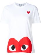 Comme Des Garçons Play Heart Print And Application T-shirt -