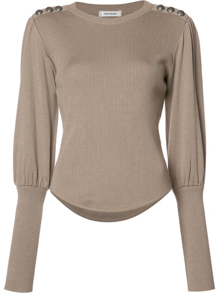 Christian Dada Button Detail Jumper - Brown