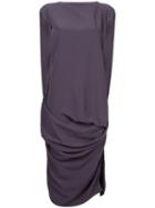 Rick Owens Woven Nouveau Draped Dress - Purple