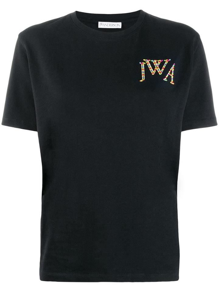 Jw Anderson Rainbow Logo T-shirt - Black