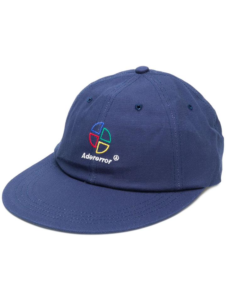 Ader Error Embroidered Straight Peak Cap - Blue