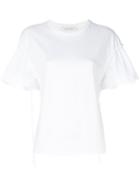 Cédric Charlier Ruffle Sleeve T-shirt - White