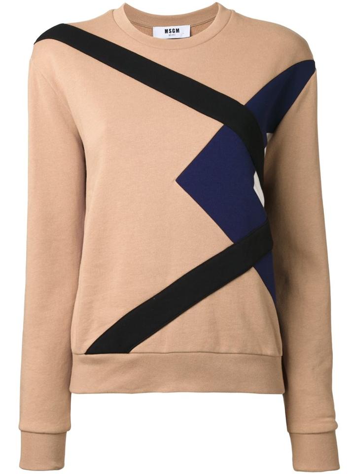 Msgm Crew Neck Sweatshirt, Women's, Size: Xs, Brown, Cotton