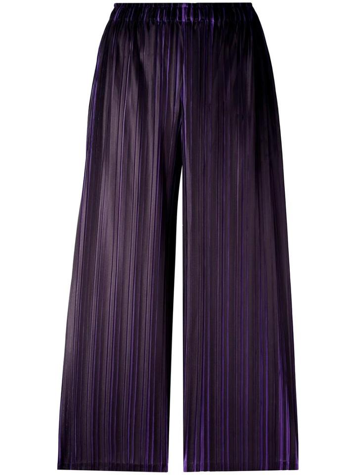 Pleats Please By Issey Miyake Straight Cropped Trousers, Women's, Size: 3, Black, Polyester