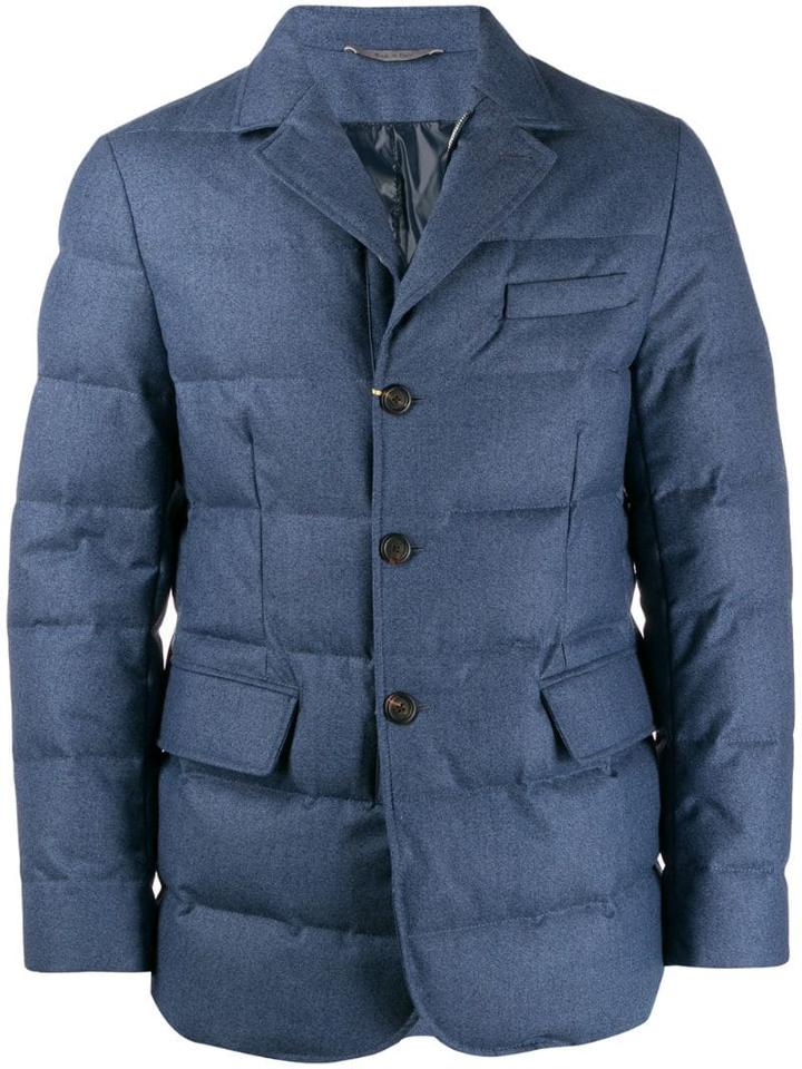 Canali Quilted Padded Jacket - Blue
