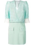 Elisabetta Franchi Logo Print Panel Dress - Green