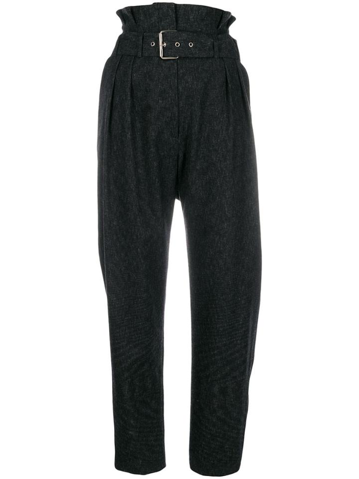Iro Cropped High-waist Trousers - Grey