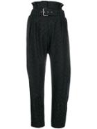 Iro Cropped High-waist Trousers - Grey