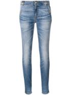 Just Cavalli Leather Stripe Detail Jeans - Blue
