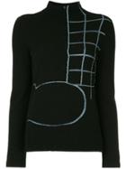 Onefifteen Embroidered Knit Sweater - Black