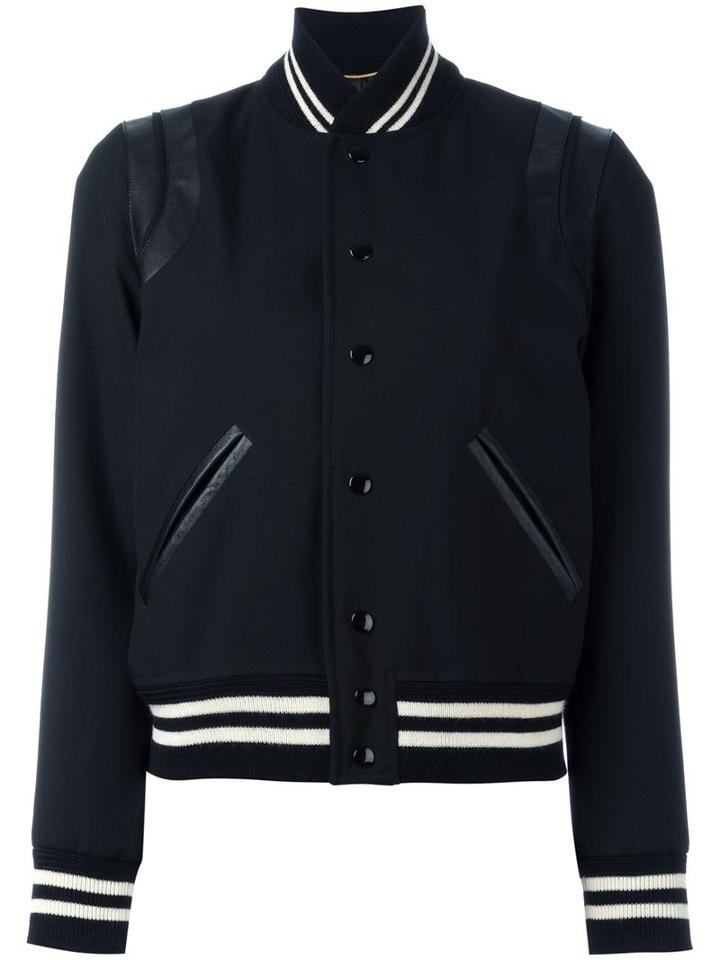 Saint Laurent Classic Teddy Jacket, Women's, Size: 44, Black, Wool/lamb Skin/cotton