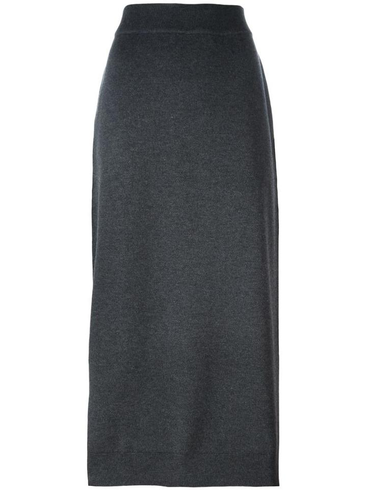 Enföld Lateral Slit Skirt, Women's, Size: 36, Grey, Wool