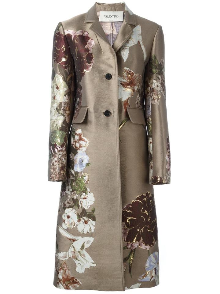 Valentino 'kimono 1997' Floral Jacquard Coat - Nude & Neutrals