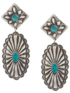 Jessie Western Etched Drop Earrings - Silver