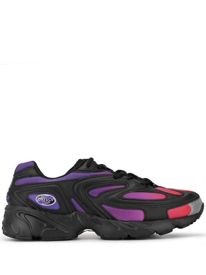 Fila Contrast Panel Ridged Sole Sneakers - Black