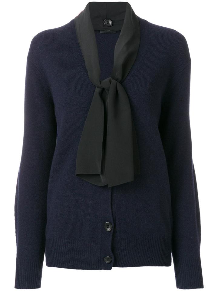Joseph Knitted Cardigan With Neck Tie Detail - Blue