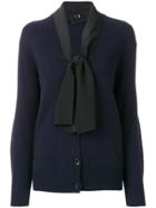 Joseph Knitted Cardigan With Neck Tie Detail - Blue