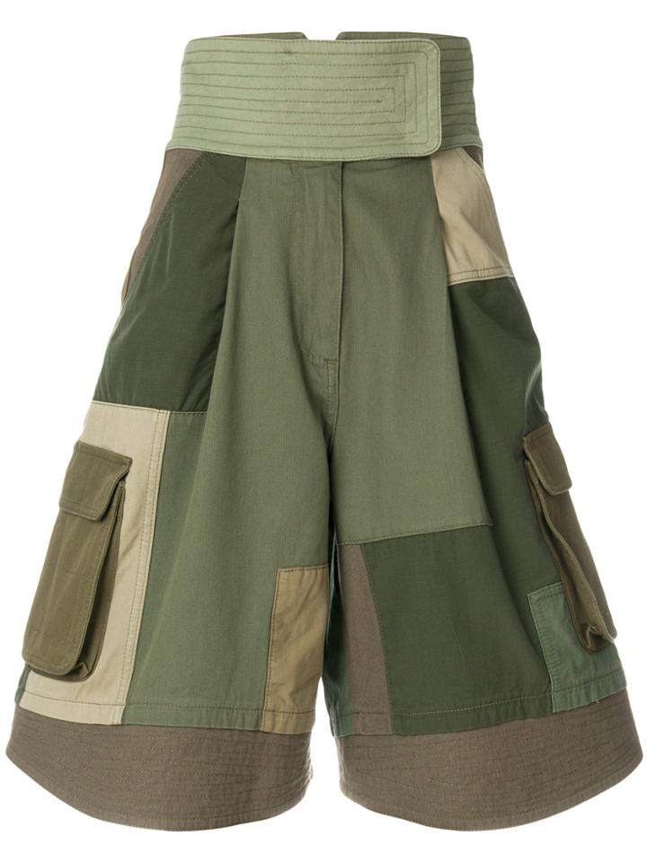Valentino Patchwork Shorts - Green
