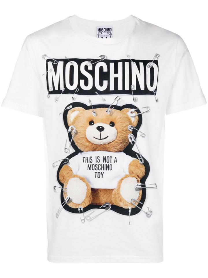 Moschino Safety-pin Teddy Bear T-shirt - White