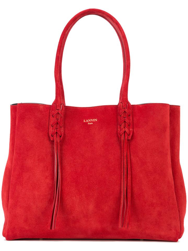 Lanvin - Shopper Tote Bag - Women - Calf Suede - One Size, Red, Calf Suede