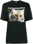 Sueundercover Cat Print T-shirt - Black