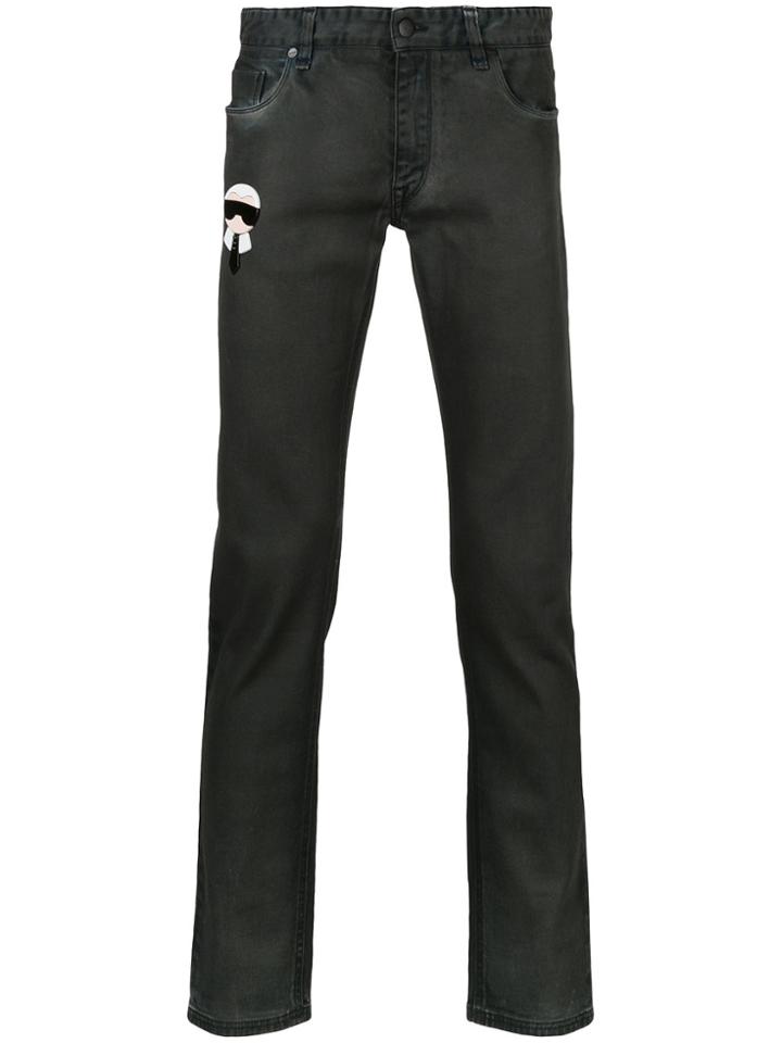 Fendi Karlito Slim Fit Jeans - Black