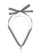Miu Miu Gingham Four Leaf Clover Necklace - Metallic