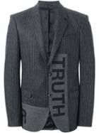 Alexander Mcqueen Truth Pinstriped Blazer, Men's, Size: 46, Grey, Viscose/cashmere/wool/virgin Wool