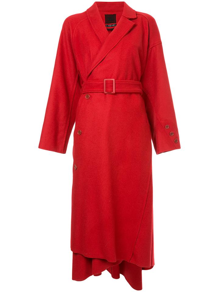 Aula Belted Coat - Red
