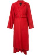 Aula Belted Coat - Red