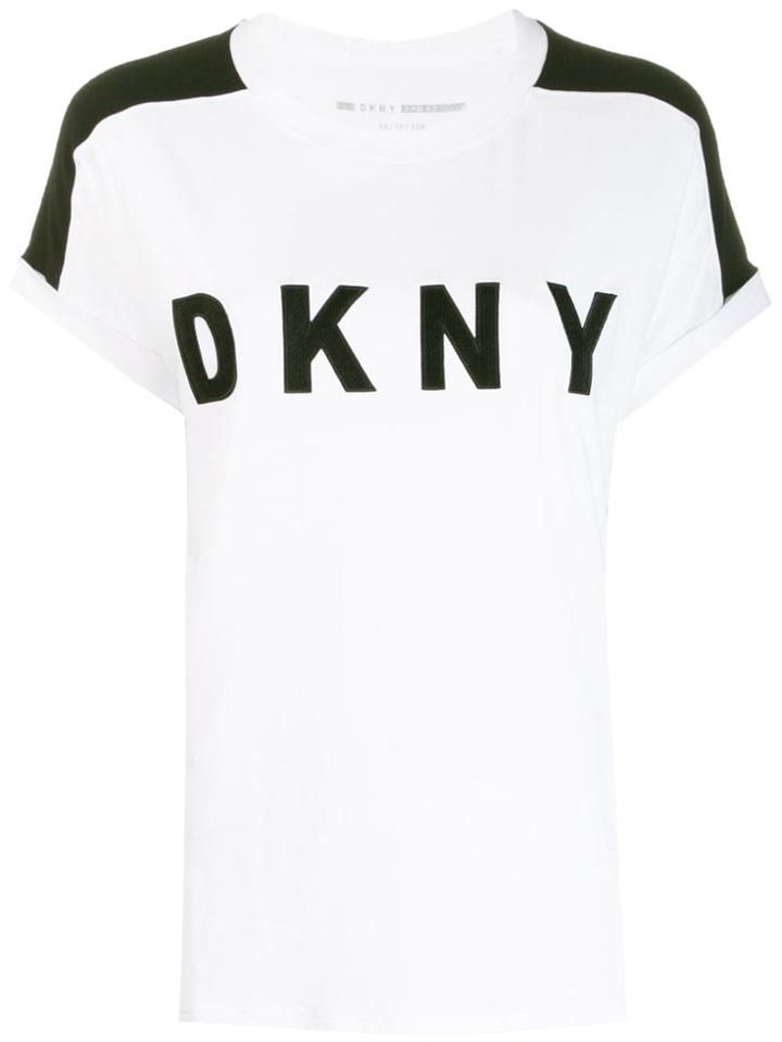 Dkny Roll Sleeve Logo T-shirt - White