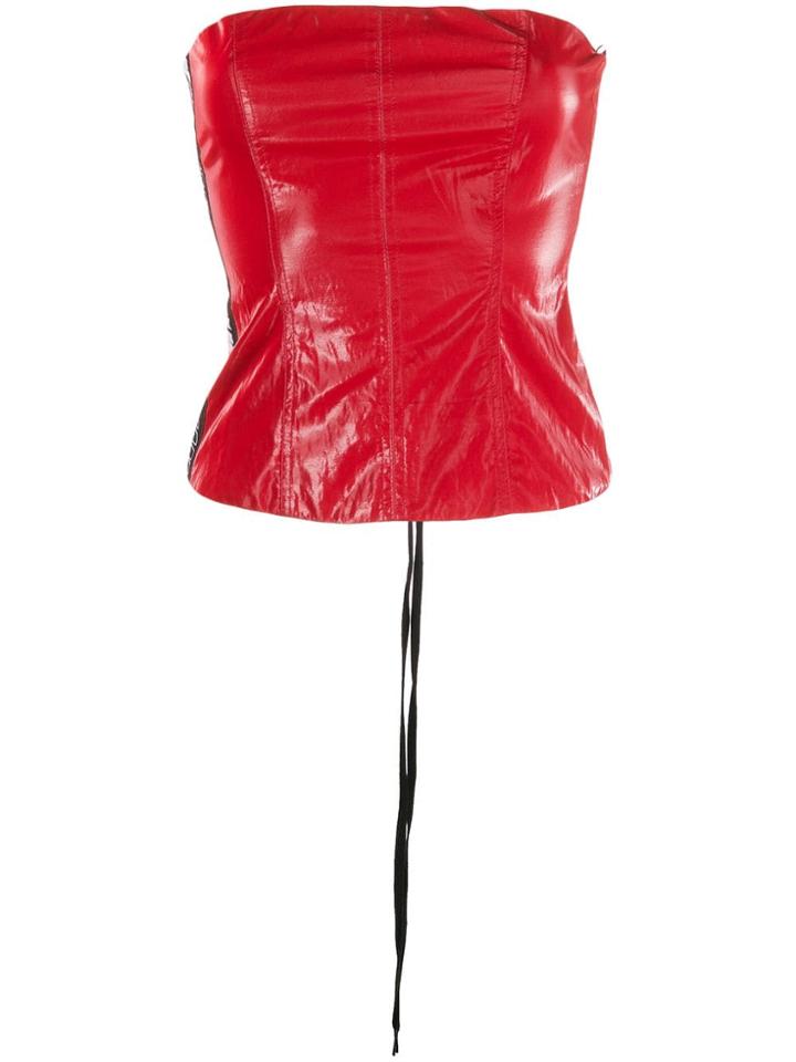 Mia-iam Back Zip Corset Top - Red