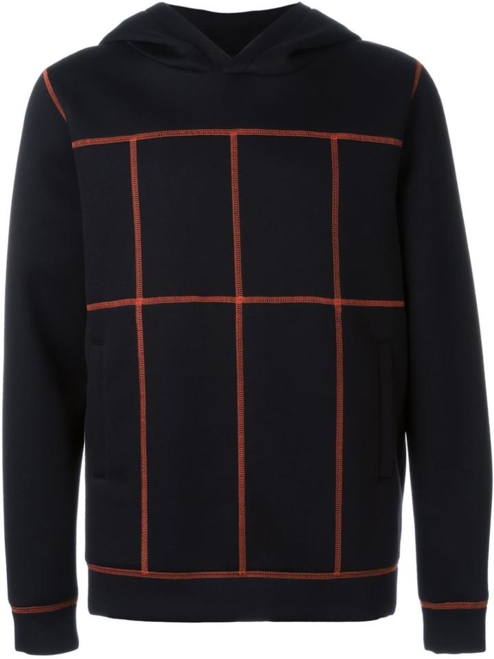 Christopher Kane Exposed Seam Detail Hooded Sweatshirt, Men's, Size: S, Black, Polyurethane/modal