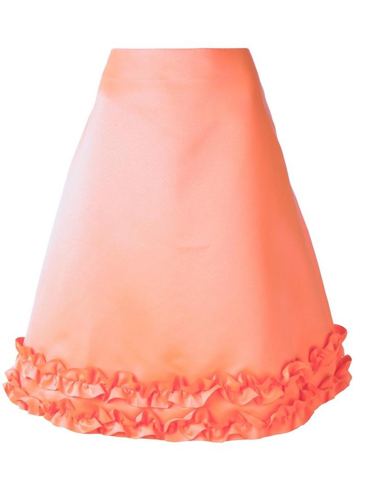Paskal Ruffled Trim Skirt, Women's, Size: Small, Yellow/orange, Polyester