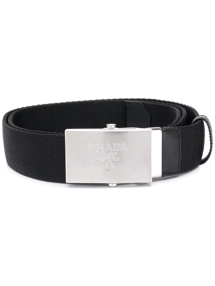 Prada Logo-engraved Belt - Black