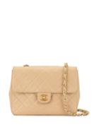 Chanel Pre-owned Turn-lock Square Chain Crossbody Bag - Brown
