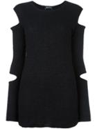 Andrea Ya'aqov Cut Out Jumper, Women's, Size: Small, Black, Bamboo/modal/virgin Wool