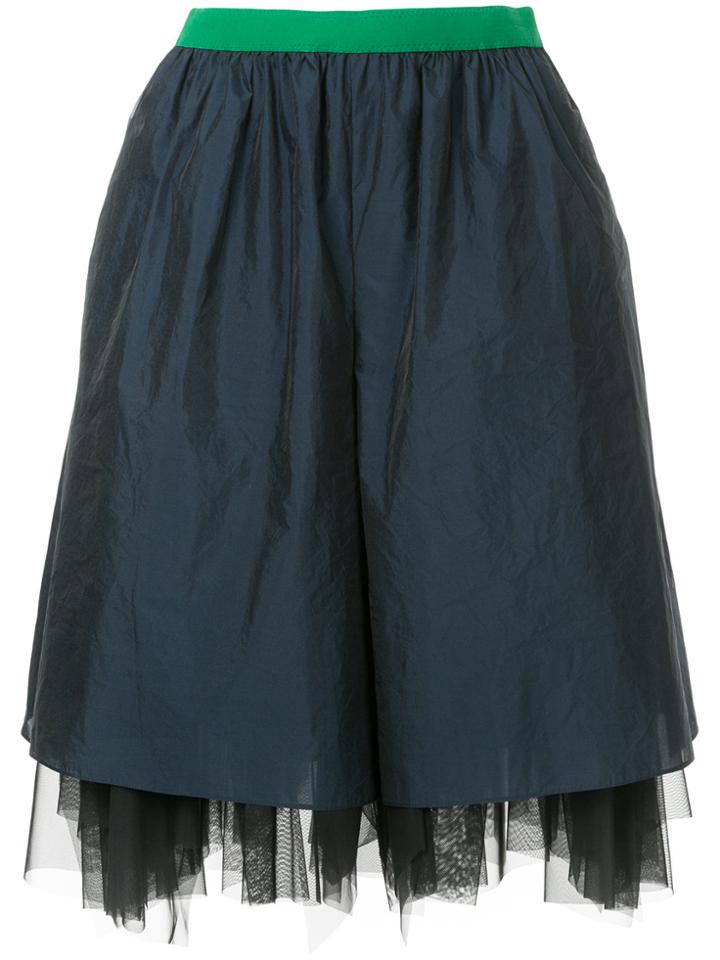 Kolor Tulle Layer Shorts - Blue