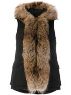 Woolrich Fur-trimmed Padded Gilet - Black