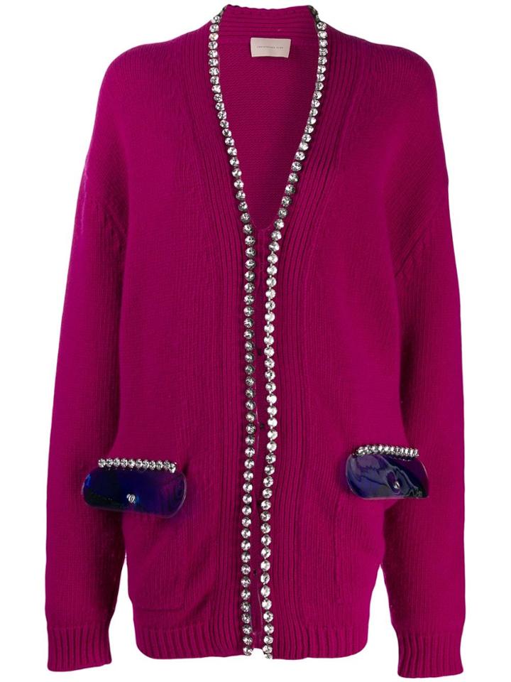 Christopher Kane Crystal And Gel Cardigan - Pink