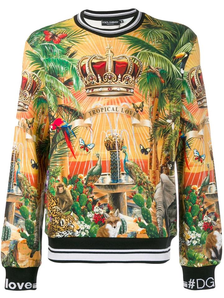 Dolce & Gabbana Dg King Print Sweatshirt - Yellow