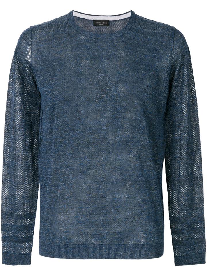 Roberto Collina Sheer Mesh Sweater - Blue