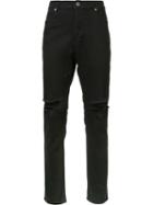 Zanerobe Destroyed Slim-fit Jeans, Men's, Size: 32, Black, Cotton/spandex/elastane