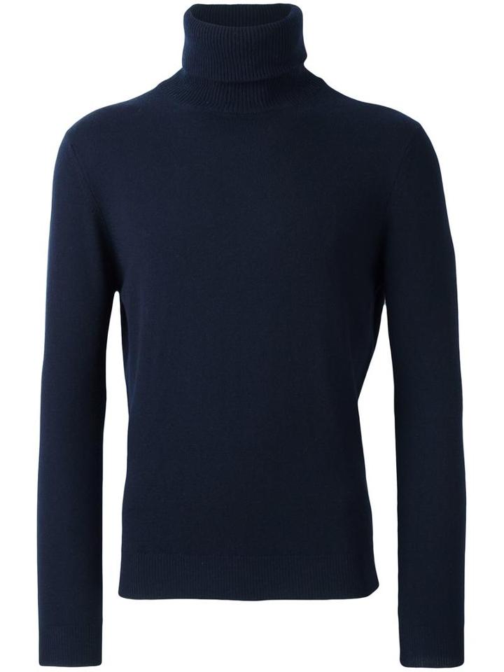 Paul Smith Turtleneck Jumper, Men's, Size: Medium, Blue, Cashmere