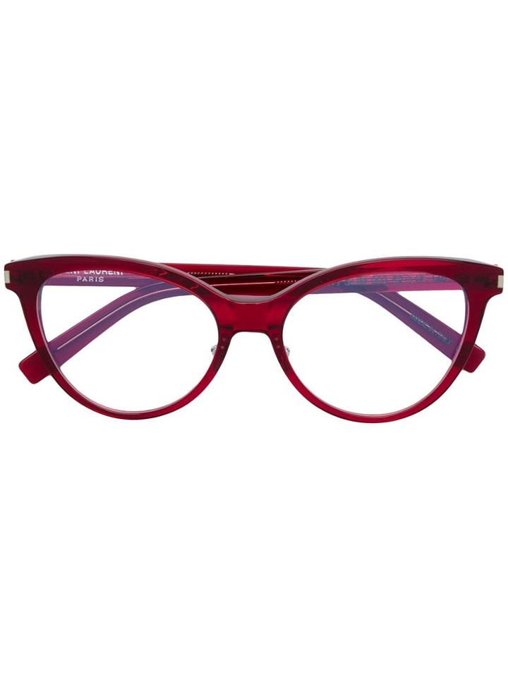 Saint Laurent Eyewear Classic Cat-eye Glasses - Red