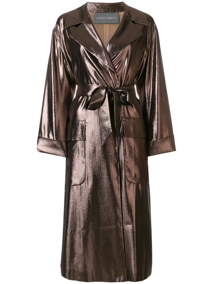 Alberta Ferretti Metallic Trench Coat
