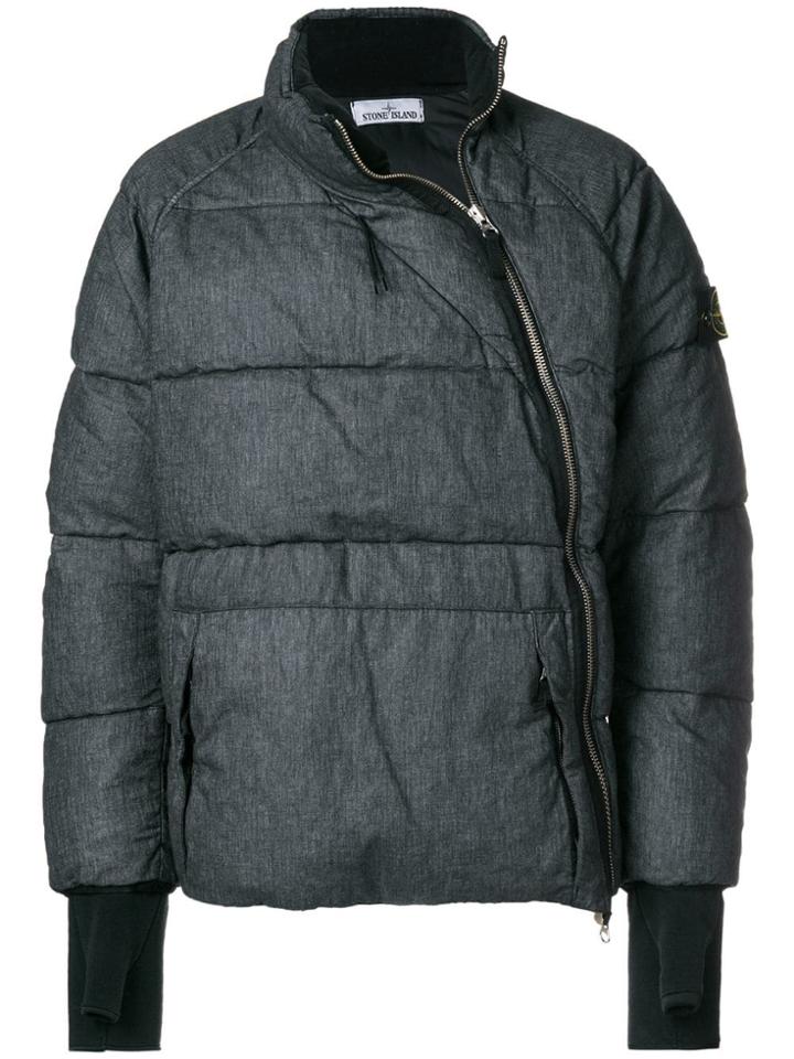 Stone Island Off-centre Zipped Padded Jacket - Grey