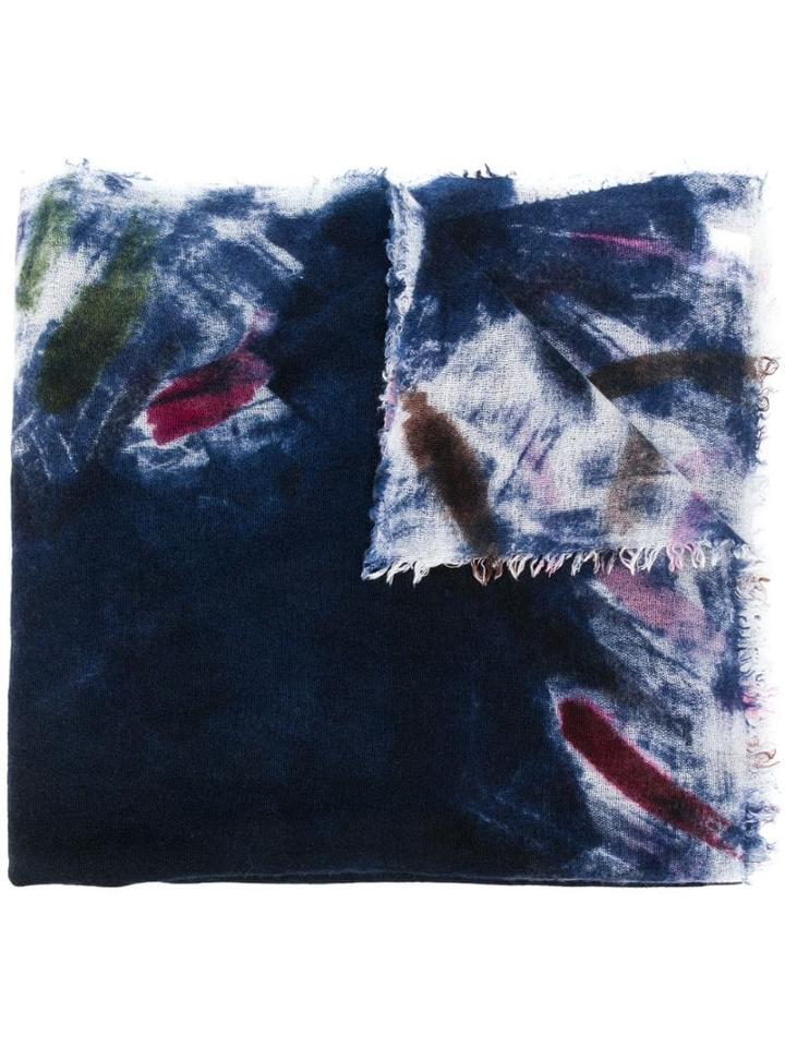 Faliero Sarti Brush Stroke Print Scarf - Blue