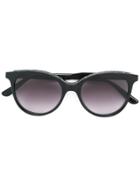 Bottega Veneta Eyewear Intrecciato Trim Round Sunglasses - Black